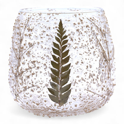 Natural Floral Glass - Straight Candle Holder -  Pino - (10x9cm) - Image natural-floral-glass--straight-candle-holder---pino--10x9cm-nfg-10
