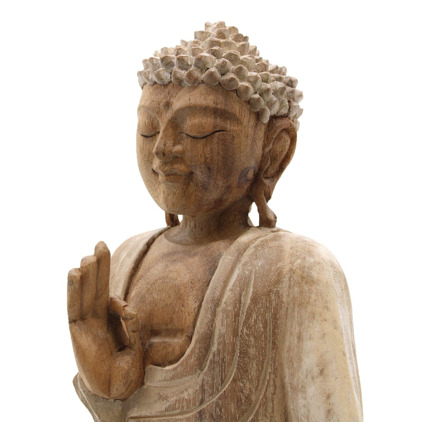 Buddha Statue Whitewash - 30cm Teaching Transmission - Image buddha-statue-whitewash--30cm-teaching-transmission-hcbs-19