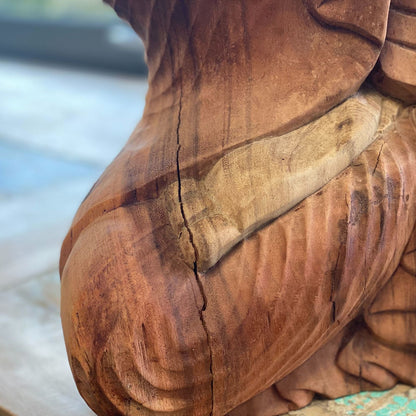 Hand Carved Buddha Statue - 25cm Thinking - Image hand-carved-buddha-statue--25cm-thinking-hcbs-01