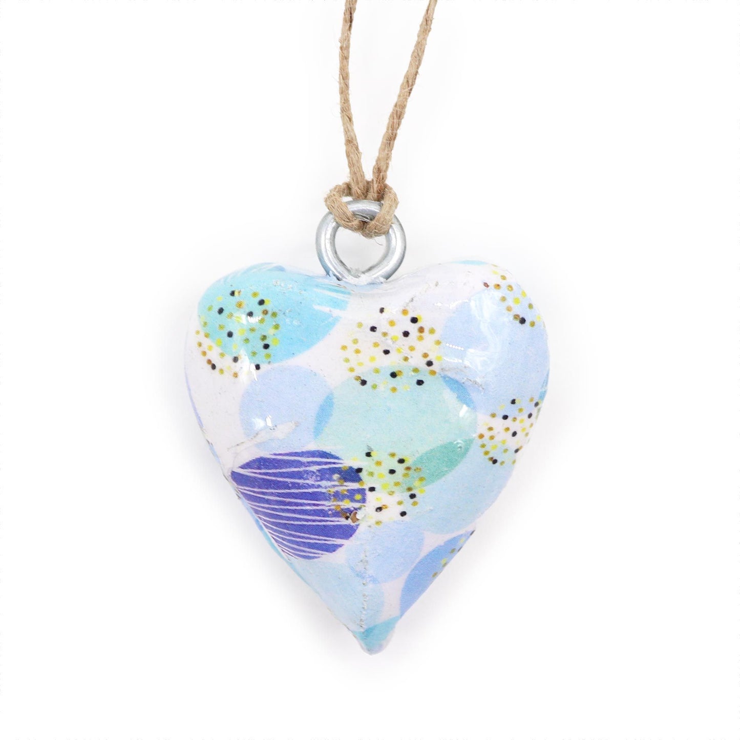 Small Decor Wood Heart -  Blue Abstract - Image small-decor-wood-heart---blue-abstract-weh-03