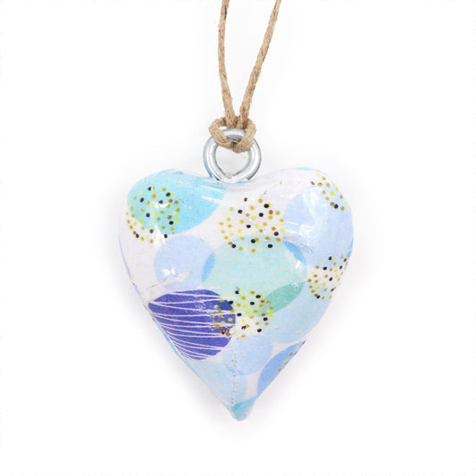 Small Decor Wood Heart -  Blue Abstract - Image small-decor-wood-heart---blue-abstract-weh-03