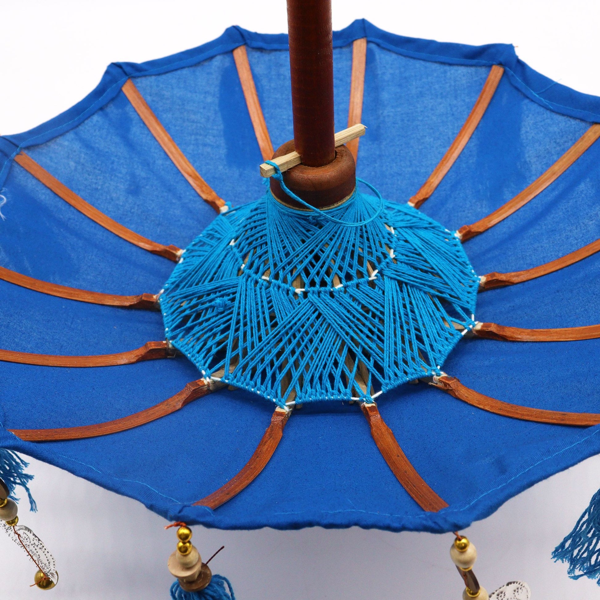 Bali Home Decor Parasol - Cotton - Blue- 40cm - Image bali-home-decor-parasol--cotton--blue-40cm-bpar-10