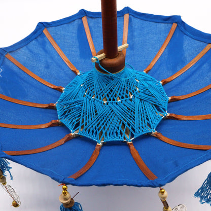 Bali Home Decor Parasol - Cotton - Blue- 40cm - Image bali-home-decor-parasol--cotton--blue-40cm-bpar-10