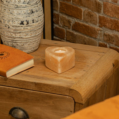 Salt Candle Holder - Medium Heart