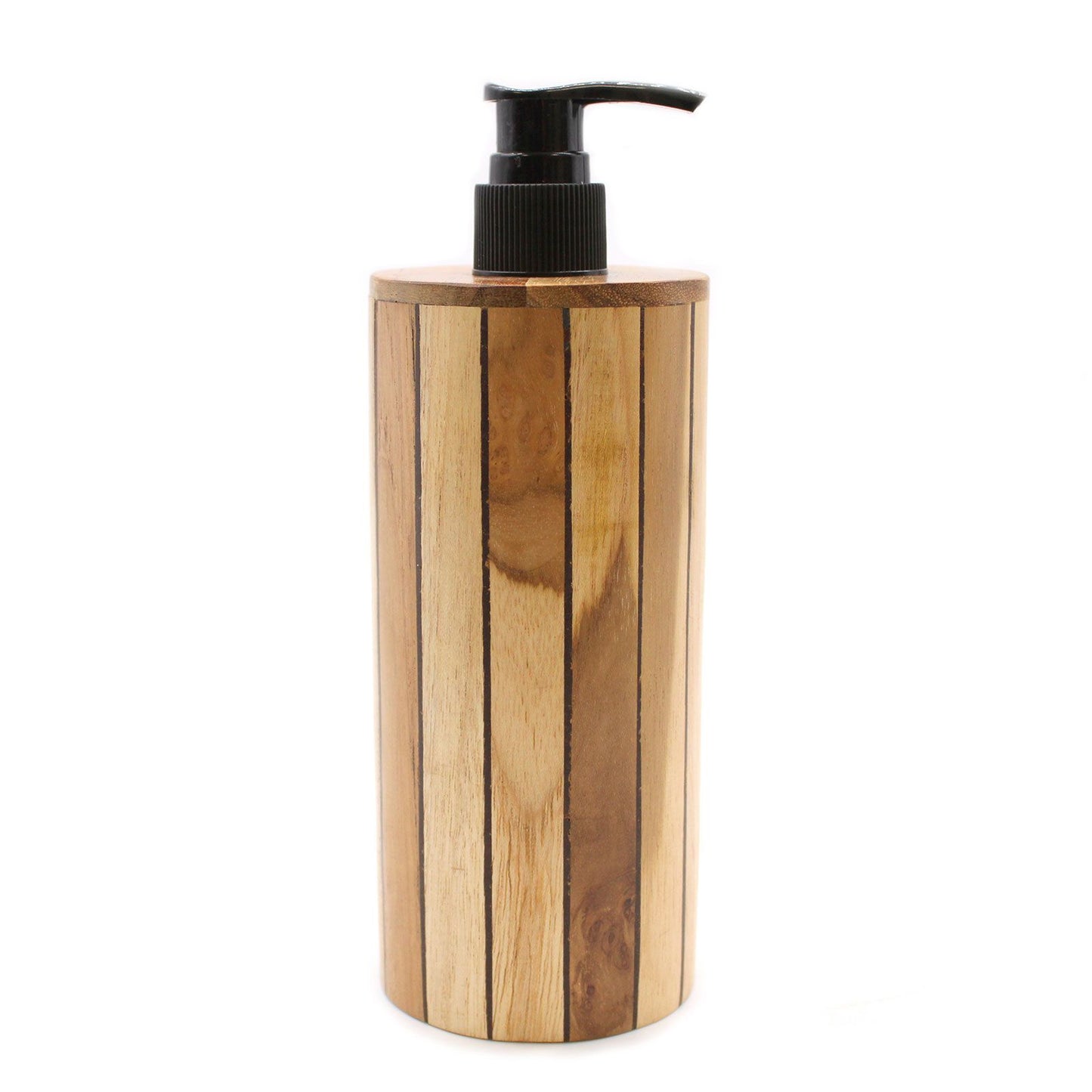 Natural Teakwood Soap Dispenser - Round - Image natural-teakwood-soap-dispenser--round-nsd-03
