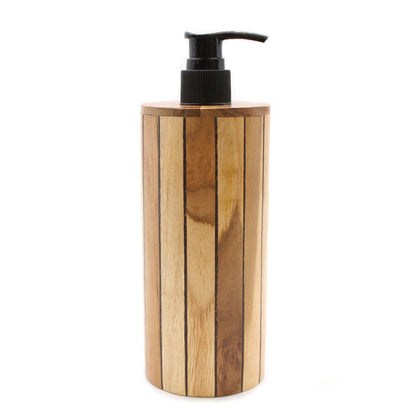 Natural Teakwood Soap Dispenser - Round - Image natural-teakwood-soap-dispenser--round-nsd-03