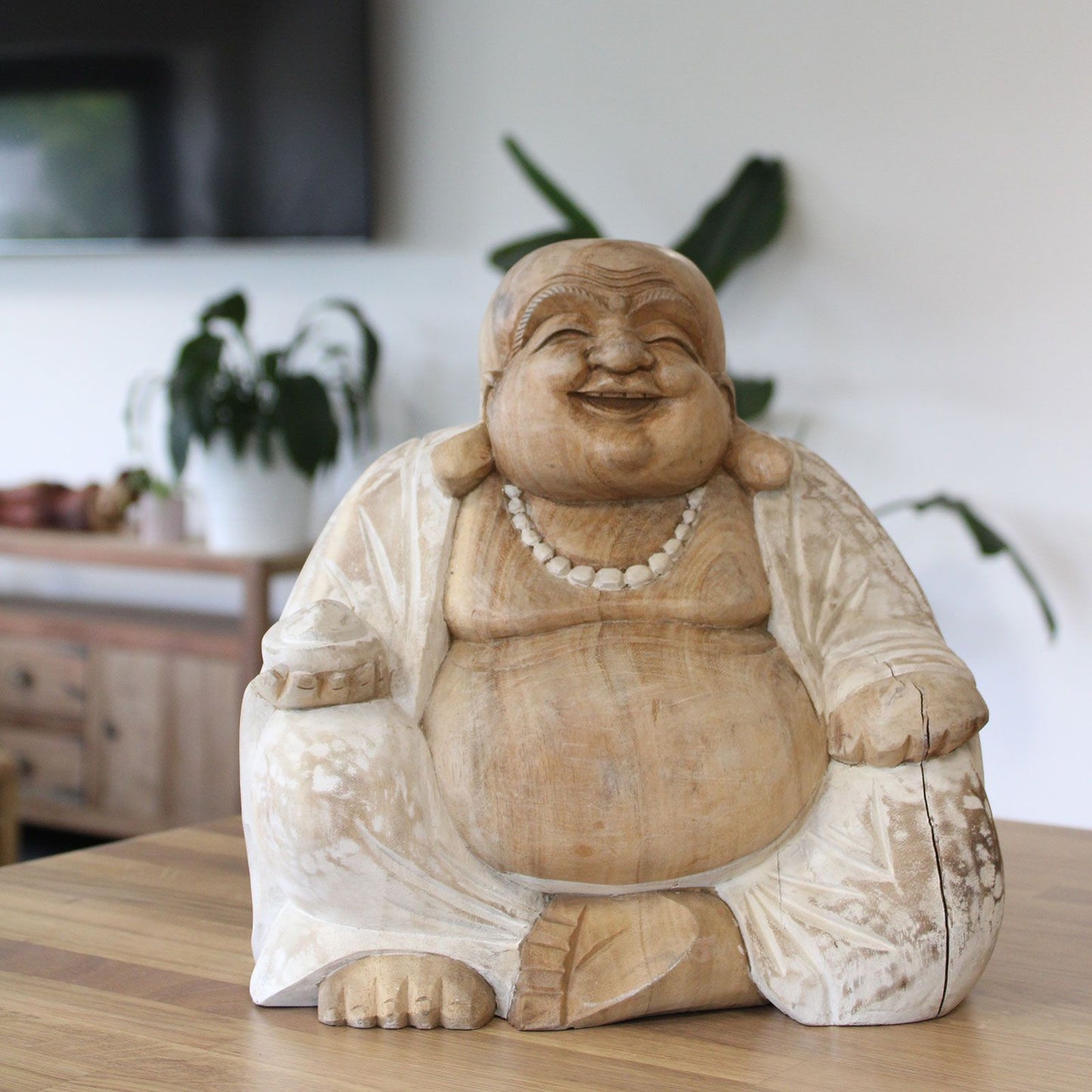 Happy Buddha - Whitewash 30cm - Image happy-buddha--whitewash-30cm-hcbs-13