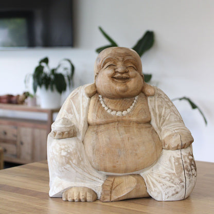 Happy Buddha - Whitewash 30cm - Image happy-buddha--whitewash-30cm-hcbs-13