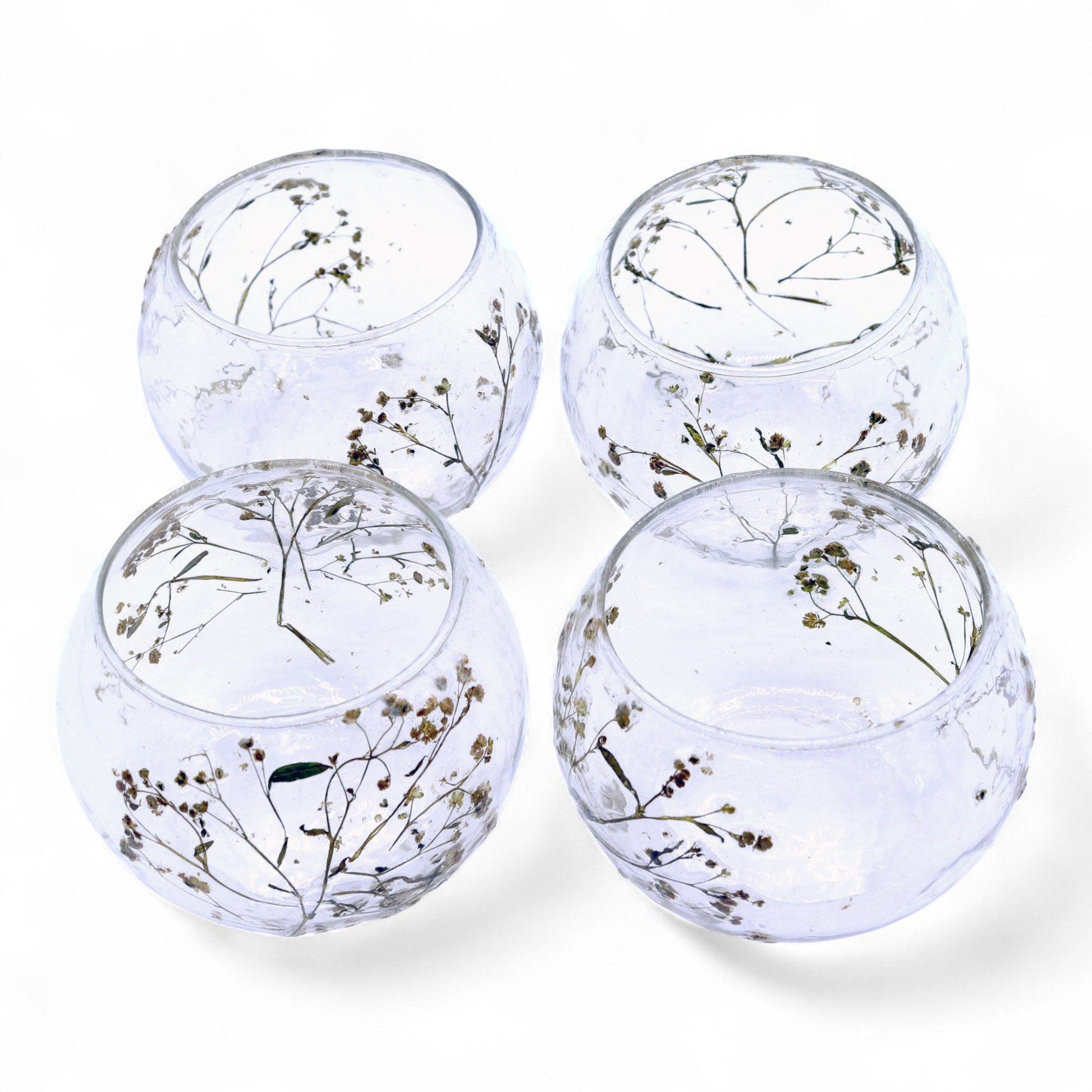 Natural Floral Glass - Bowl Candle Holder - Margarita - (8x10cm) - Image natural-floral-glass--bowl-candle-holder--margarita--8x10cm-nfg-02