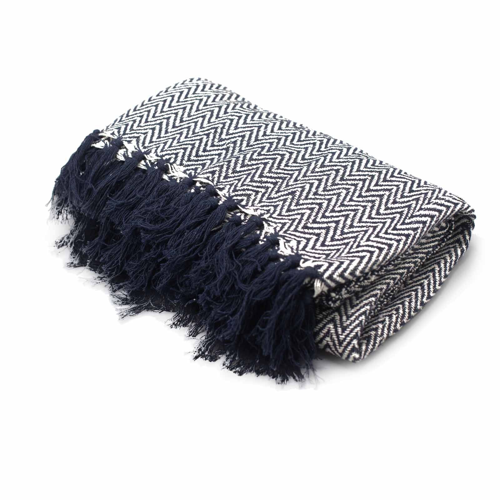 Boho Comfort Throws - Navy Zigzag - Image boho-comfort-throws--navy-zigzag-bohot-01