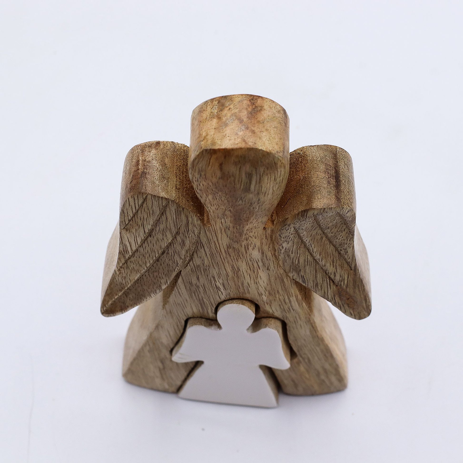Mango Wood Angel in Angel - White Enamel - Image mango-wood-angel-in-angel--white-enamel-wang-09