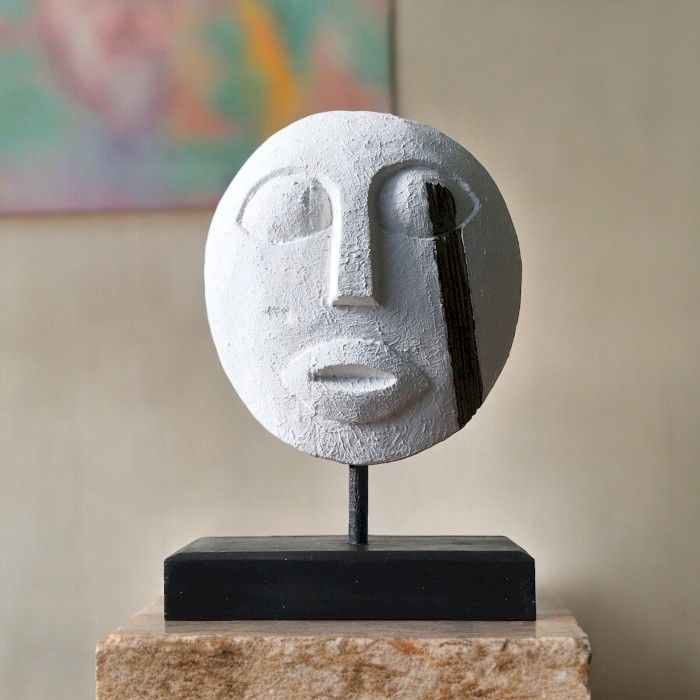 Timor Tribal Decorative Mask - White 27x20cm - Image timor-tribal-decorative-mask--white-27x20cm-vintep-11