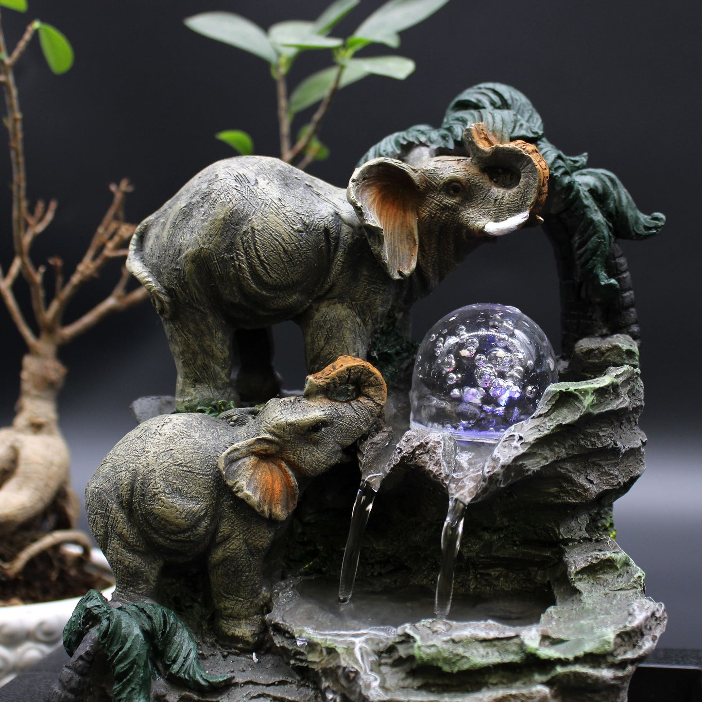 Tabletop Water Feature - 30cm - Elephant Family - Image tabletop-water-feature--30cm--elephant-family-waterf-07