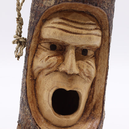 Tree Trunk Face - Bird House - Grumpy Old Man - Image tree-trunk-face--bird-house--grumpy-old-man-birdb-08