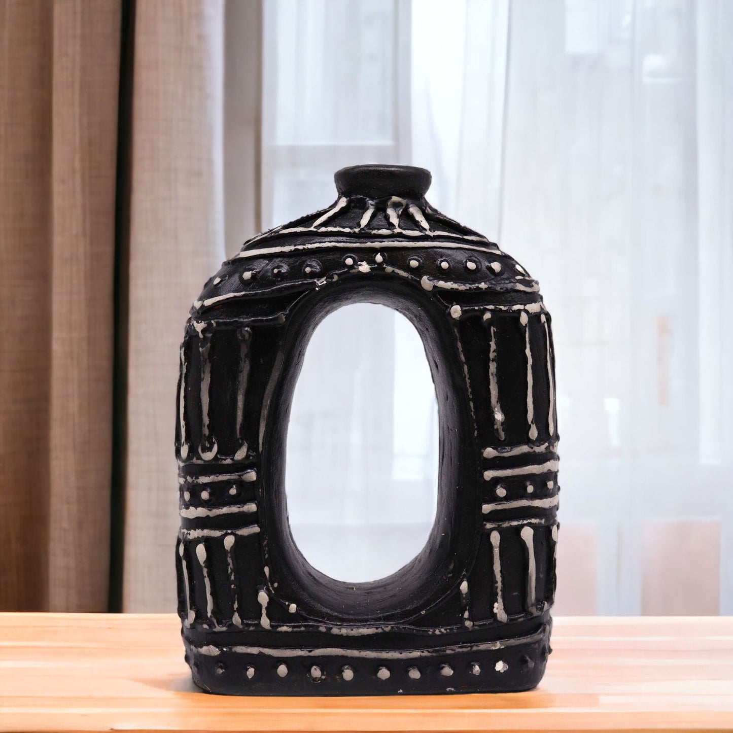 Oval Donut Shaped Vase - Chocolate 23cm - Image oval-donut-shaped-vase--chocolate-23cm-bcv-12