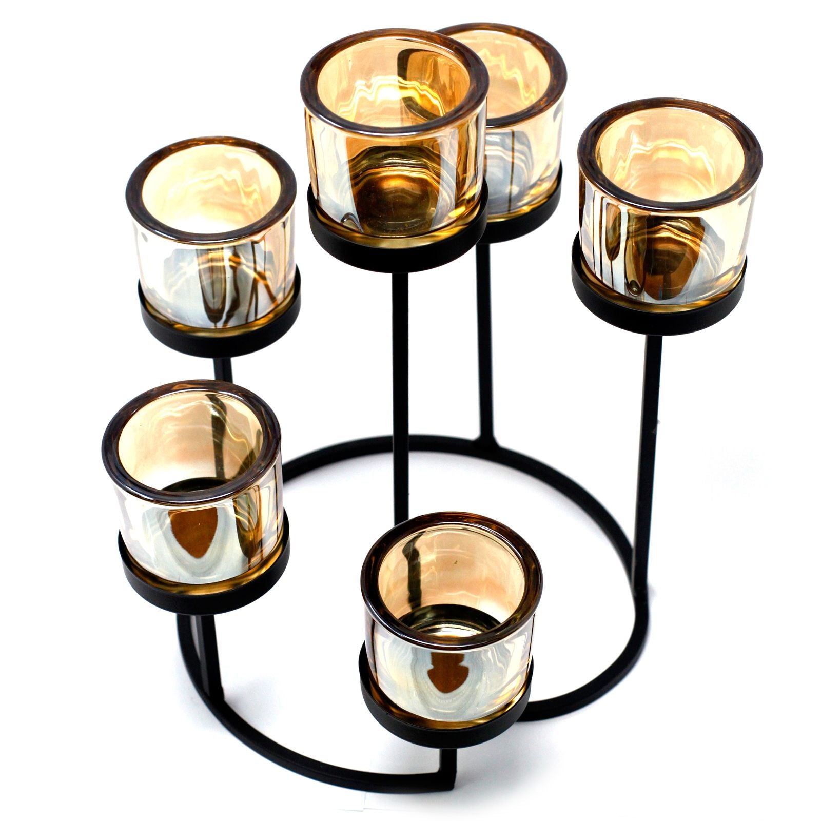 Centrepiece Iron Votive Candle Holder - 6 Cup Circule Tree - Image centrepiece-iron-votive-candle-holder--6-cup-circule-tree-civch-08