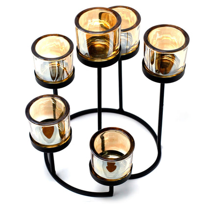Centrepiece Iron Votive Candle Holder - 6 Cup Circule Tree - Image centrepiece-iron-votive-candle-holder--6-cup-circule-tree-civch-08
