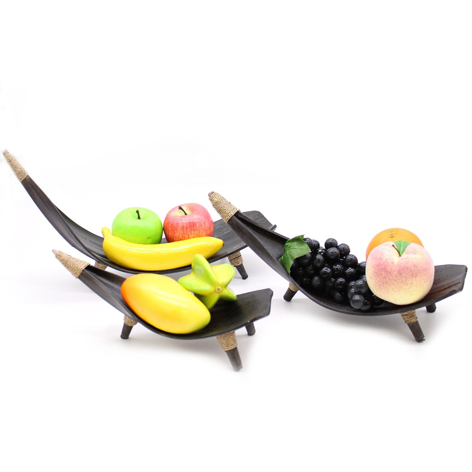 Coconut Leaf Fruit Bowl Set - Chocolate - Image coconut-leaf-fruit-bowl-set--chocolate-clfb-03