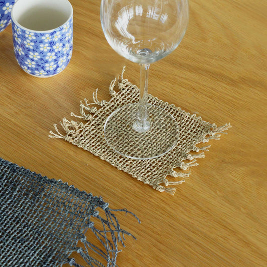 Set of 4 Seagrass Fringe Natural Coasters - Natural - Image set-of-4-seagrass-fringe-natural-coasters--natural-natpm-10