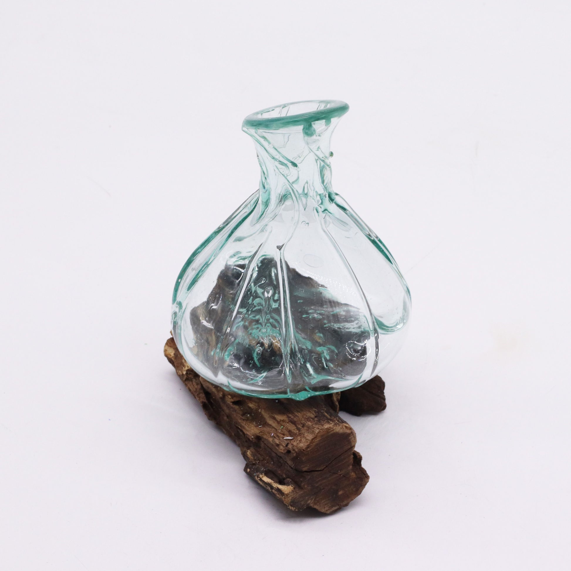 Molten Glass Fancy Mini Decanter on Wood 24cm - Image molten-glass-fancy-mini-decanter-on-wood-24cm-mgw-46