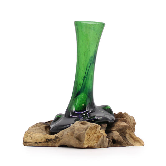 Recycled Beer Bottles - Flower Vase on Wood - Image recycled-beer-bottles--flower-vase-on-wood-rbb-06