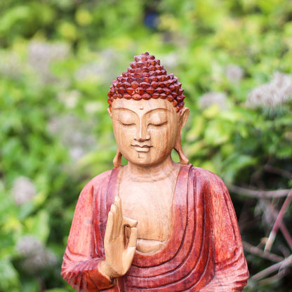 Hand Carved Buddha Statue - 30cm Teaching Transmission - Image hand-carved-buddha-statue--30cm-teaching-transmission-hcbs-03