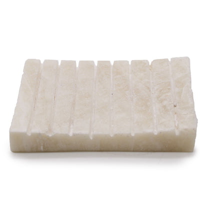 White Onxy Ridged Soap Dish - Image white-onxy-ridged-soap-dish-ssd-03