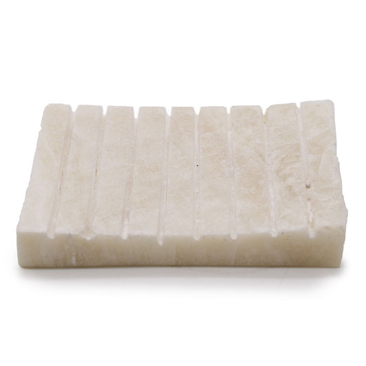 White Onxy Ridged Soap Dish - Image white-onxy-ridged-soap-dish-ssd-03