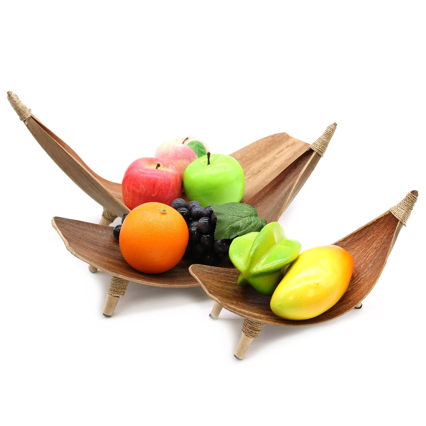 Coconut Leaf Fruit Bowl Set - Natural - Image coconut-leaf-fruit-bowl-set--natural-clfb-01