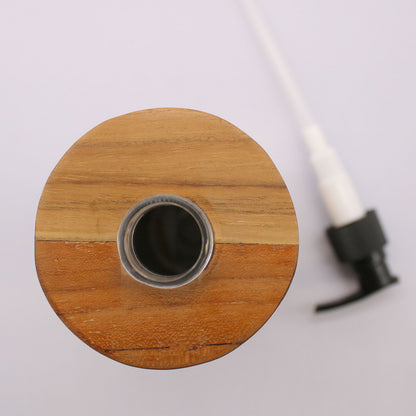 Natural Teakwood Soap Dispenser - Round - Image natural-teakwood-soap-dispenser--round-nsd-03