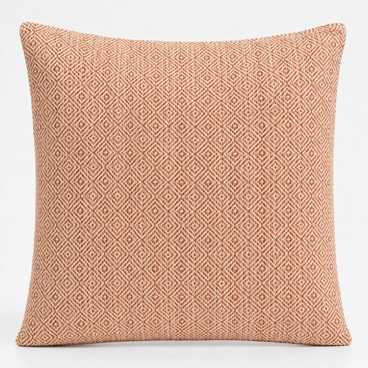 Burgundy Squares Cotton Cushion Cover – 60 x 60cm