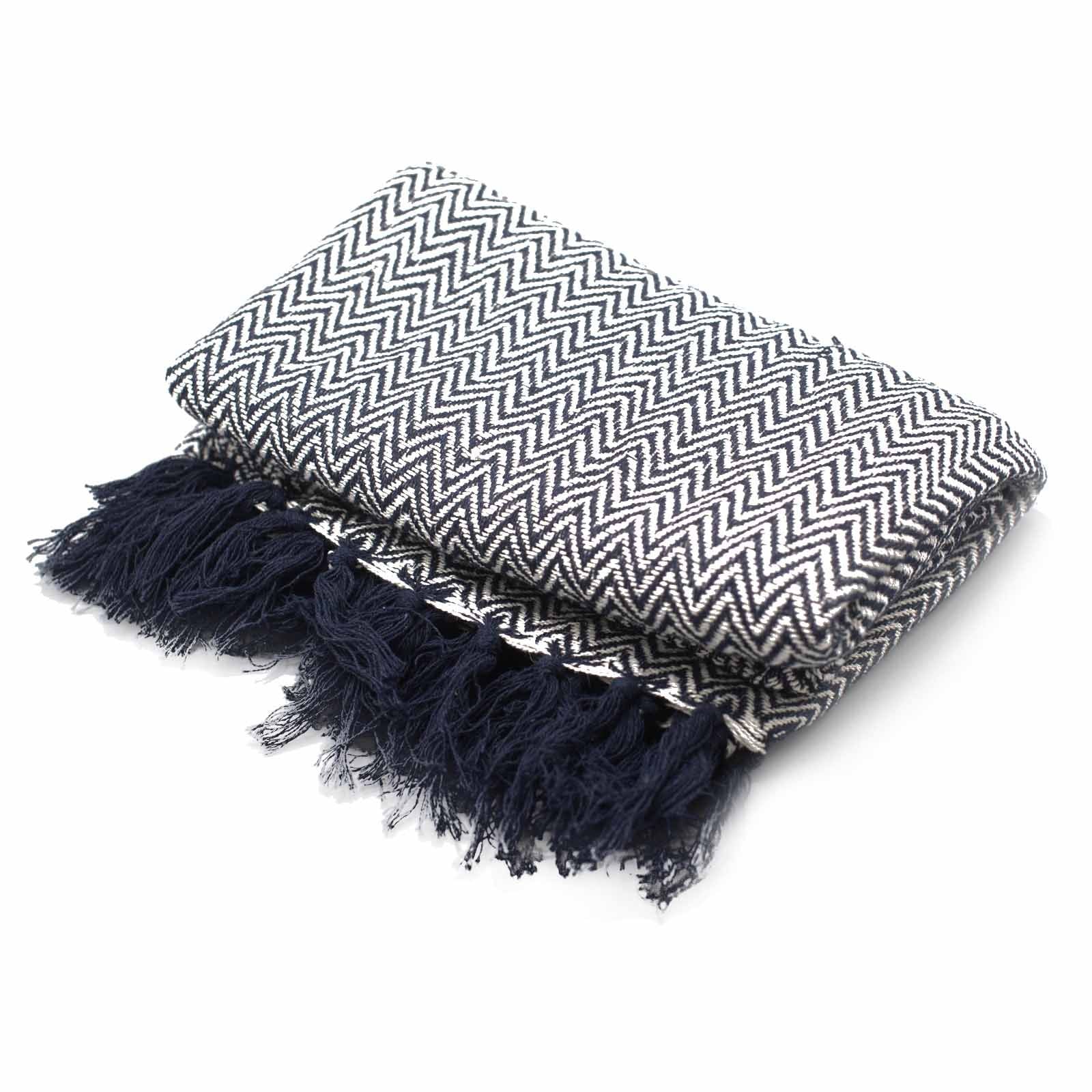 Boho Comfort Throws - Navy Zigzag - Image boho-comfort-throws--navy-zigzag-bohot-01