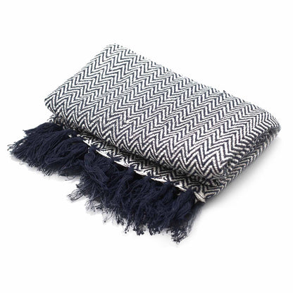 Boho Comfort Throws - Navy Zigzag - Image boho-comfort-throws--navy-zigzag-bohot-01