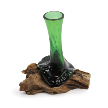 Recycled Beer Bottles - Flower Vase on Wood - Image recycled-beer-bottles--flower-vase-on-wood-rbb-06