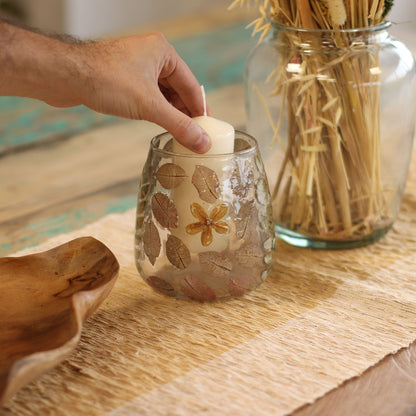 Natural Floral Glass - Vase Candle Holder - Primavera  - (12x11cm) - Image natural-floral-glass--vase-candle-holder--primavera---12x11cm-nfg-06