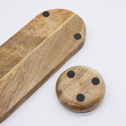 Mango Wood Tray with 3 Bowls - Blue Stripes - Image mango-wood-tray-with-3-bowls--blue-stripes-wtray-02
