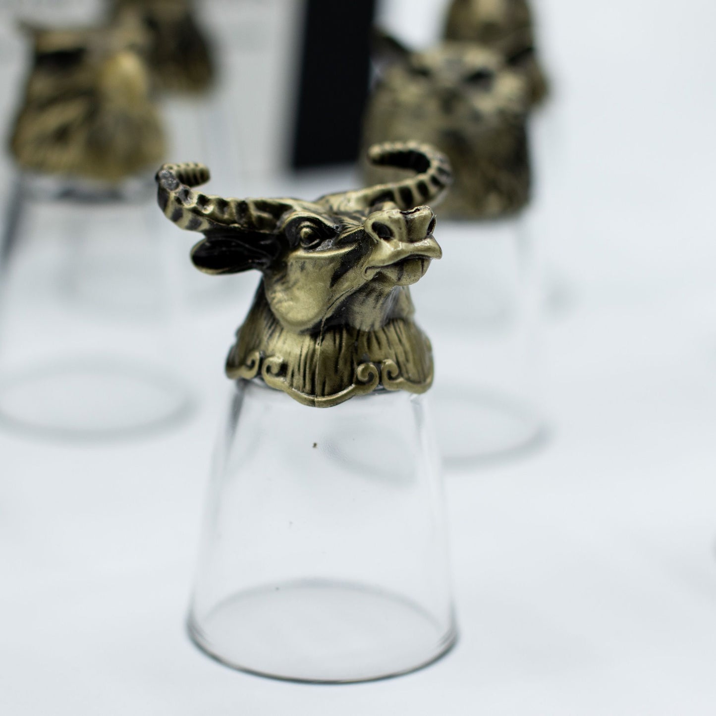 Gift Set of 12 Bottom Up Shot Glasses (25ml) - Forest & Mystical Creatures - Antique Bronze - Image gift-set-of-12-bottom-up-shot-glasses-25ml--forest--mystical-creatures--antique-bronze-bbug-01