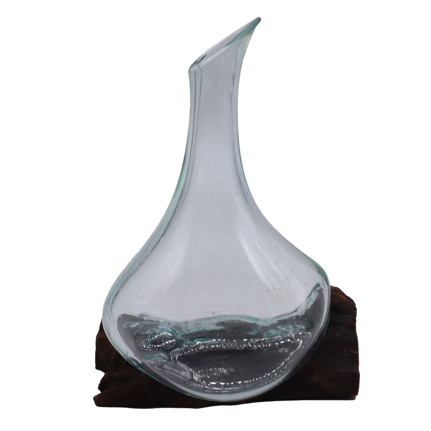 Molten Glass Mini Decanter on Wood 20cm - Image molten-glass-mini-decanter-on-wood-20cm-mgw-45