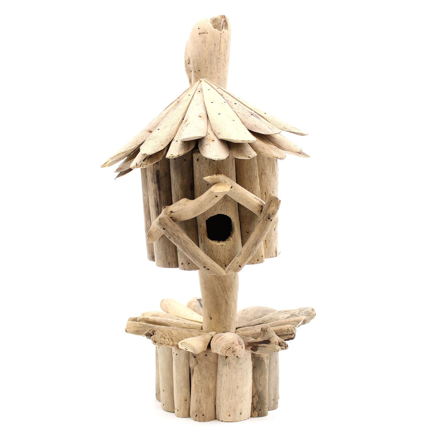 Driftwood Birdbox - On Stand - Image driftwood-birdbox--on-stand-bbbox-07
