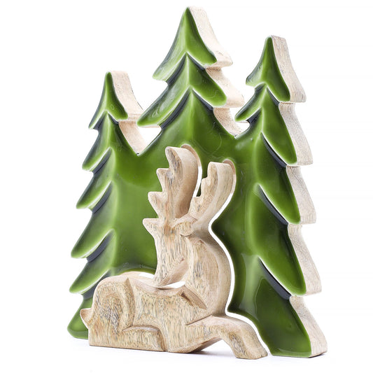 Lost in the Forrest -  Stag in the Forrest 3D Wooden Decoration - 23x20cm - Image lost-in-the-forrest---stag-in-the-forrest-3d-wooden-decoration--23x20cm-lif-04