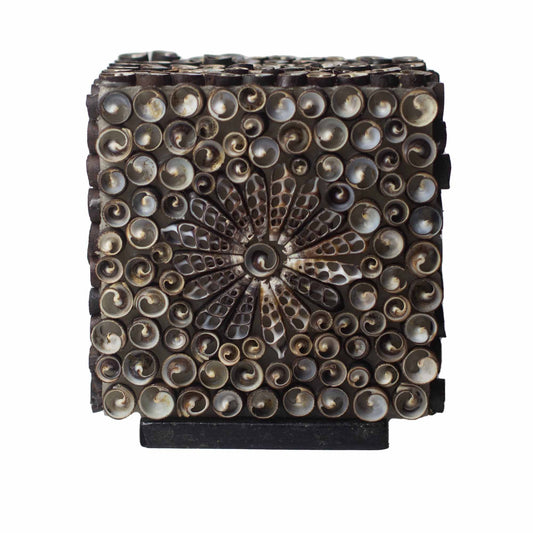 Boho Sea Shell Lamp - Chocolate Twist Square - 15cm - Image boho-sea-shell-lamp--chocolate-twist-square--15cm-bbsl-08