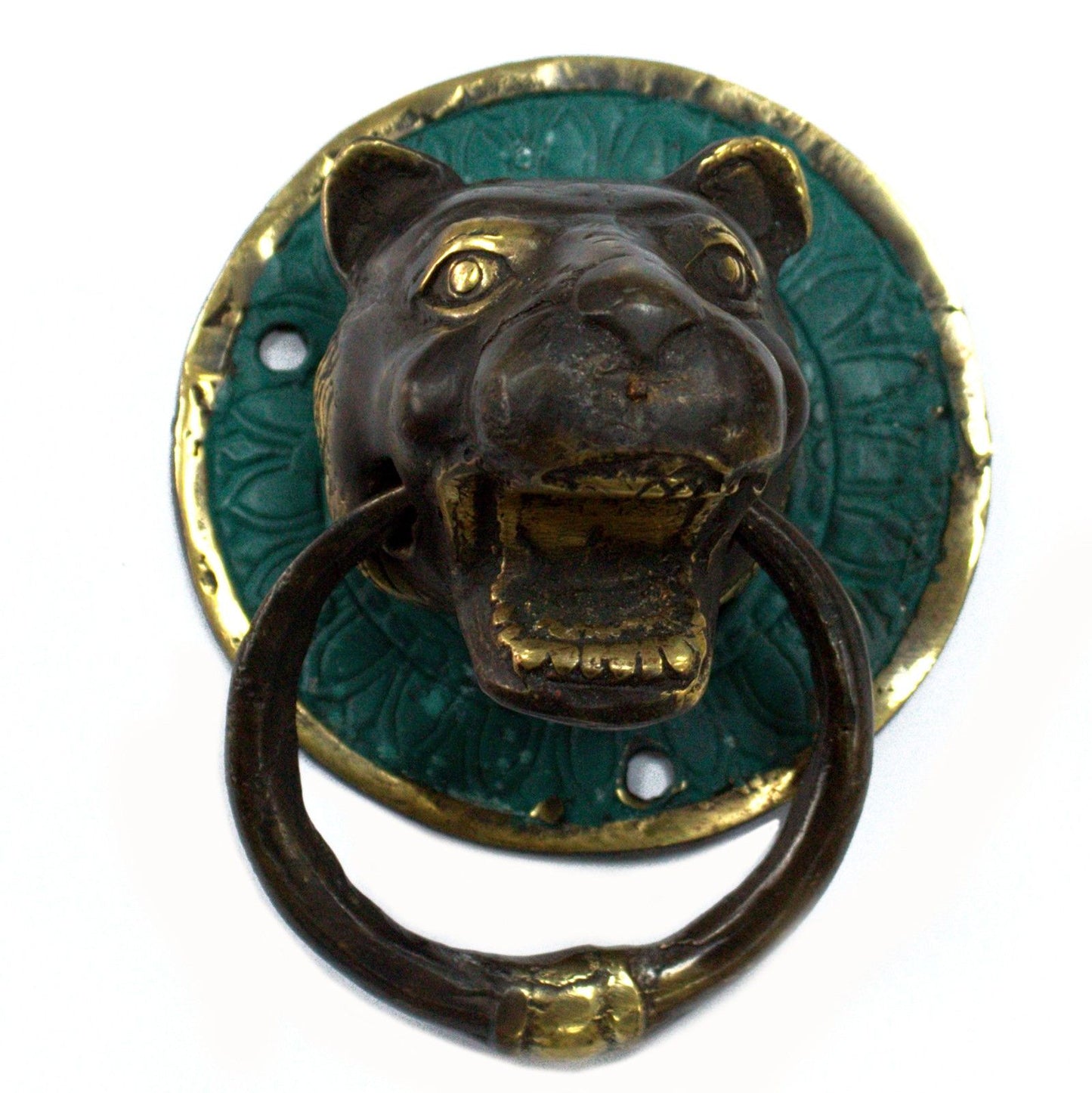 Brass Door Knocker - Tiger Head - Image brass-door-knocker--tiger-head-bdk-02