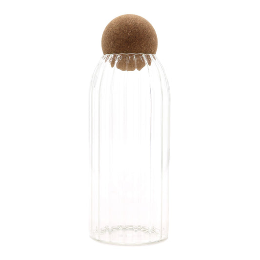 Cottage Cork-Ball Glass Jar -  Ribbed - 20cm - Image cottage-corkball-glass-jar---ribbed--20cm-cgj-09