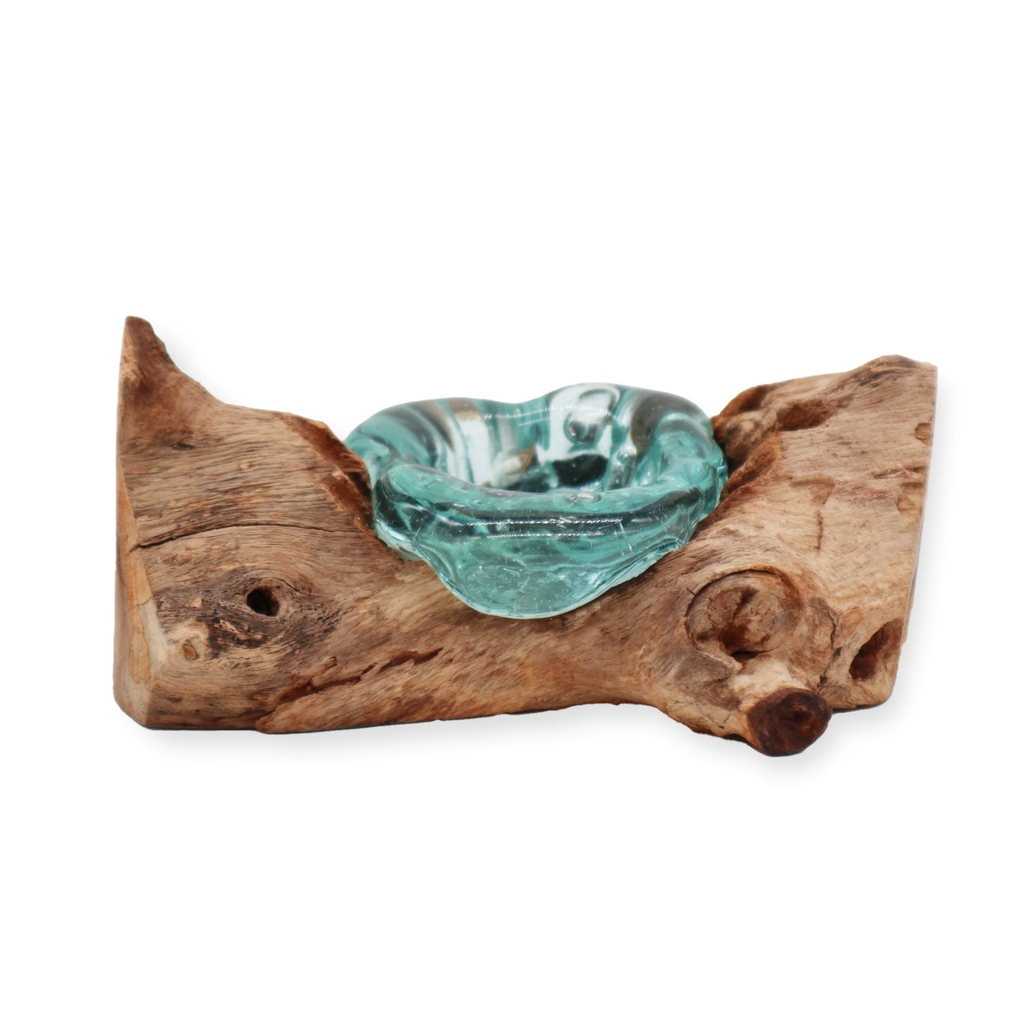 Molton Glass Candle Single Holder on Wood - Image molton-glass-candle-single-holder-on-wood-mgw-24
