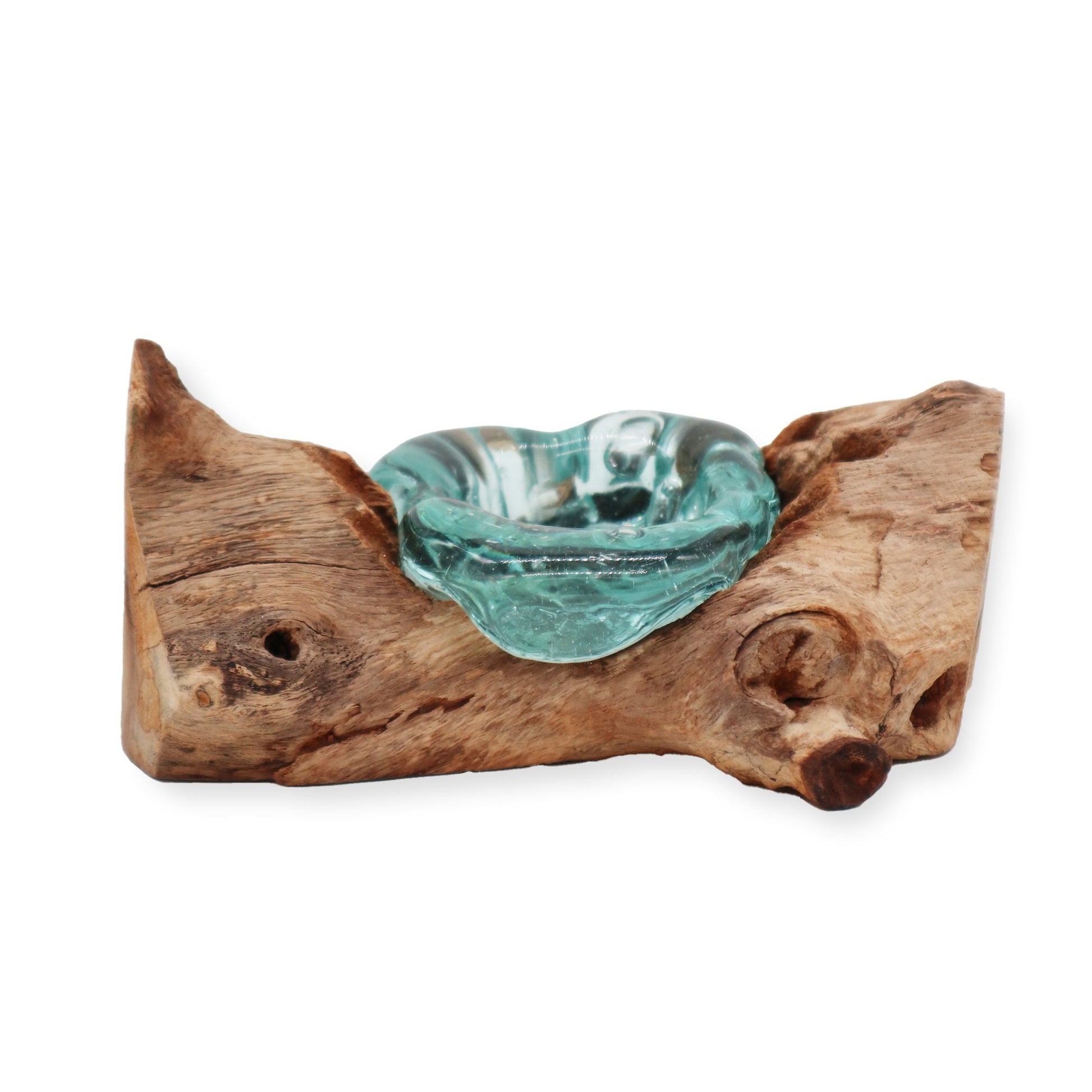 Molton Glass Candle Single Holder on Wood - Image molton-glass-candle-single-holder-on-wood-mgw-24
