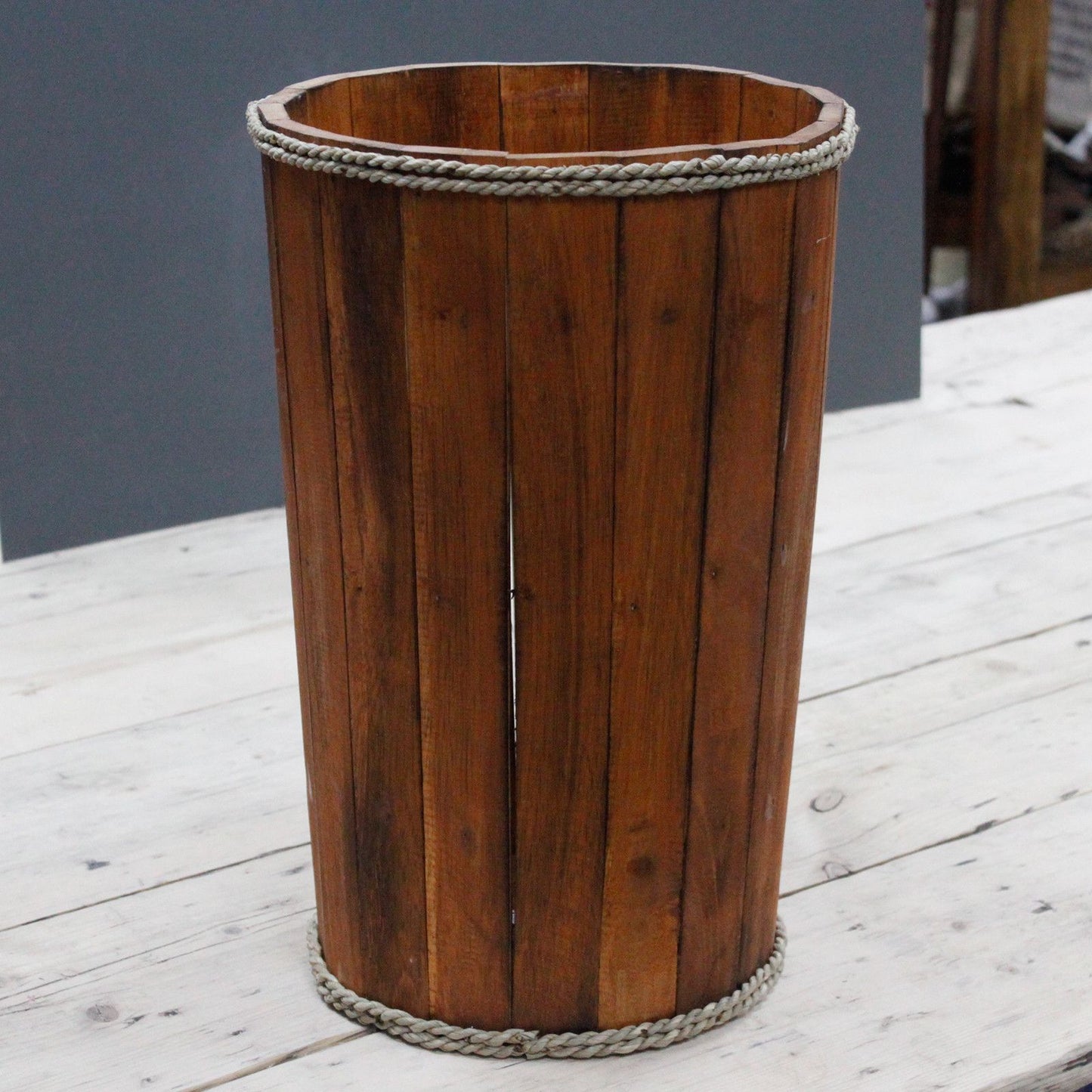 Large Wooden Storage Tub – Brown - Image large-wooden-storage-tub--brown-rds-145