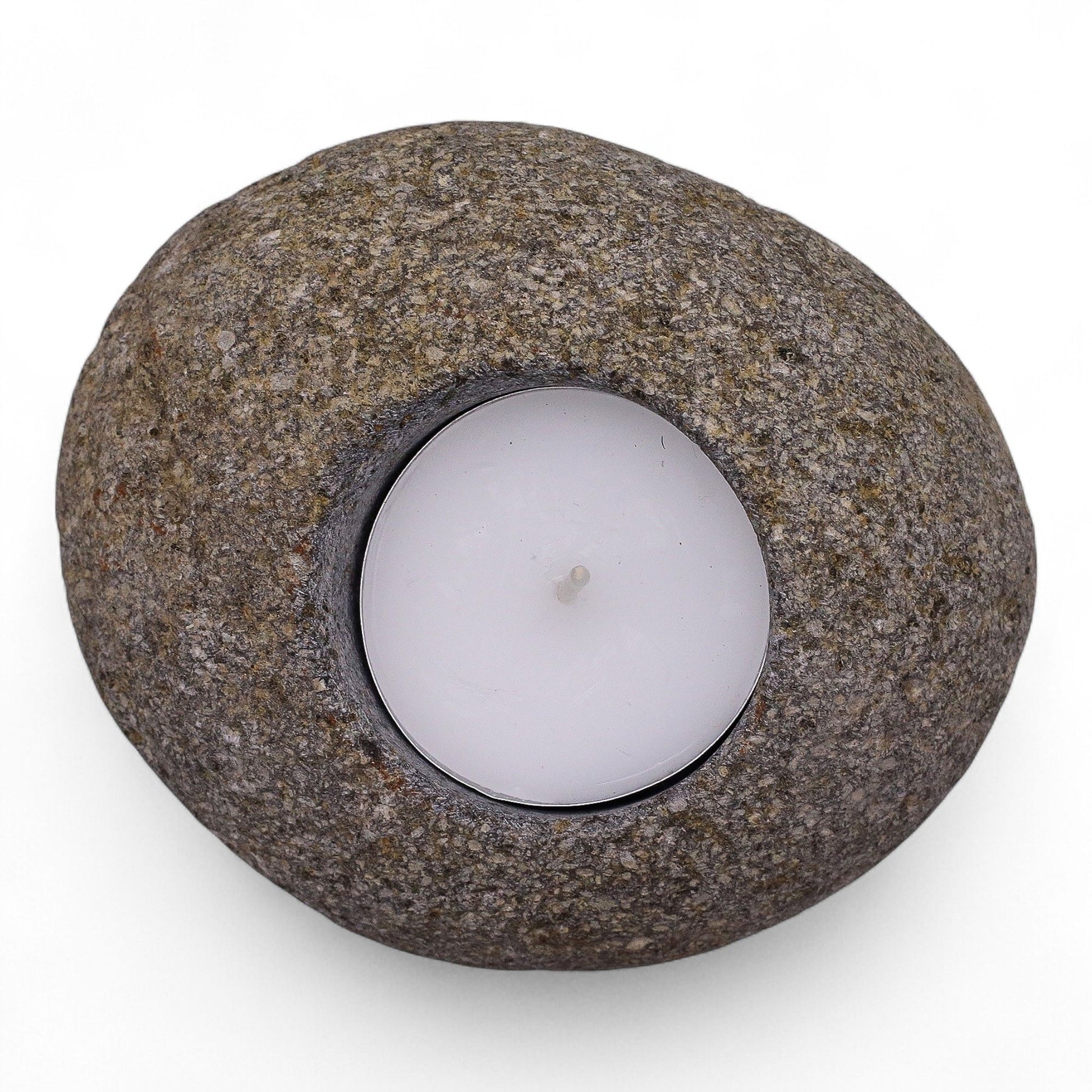 Natural Riverstone Candle Holder - Single Nightlight - Image natural-riverstone-candle-holder--single-nightlight-rsch-01