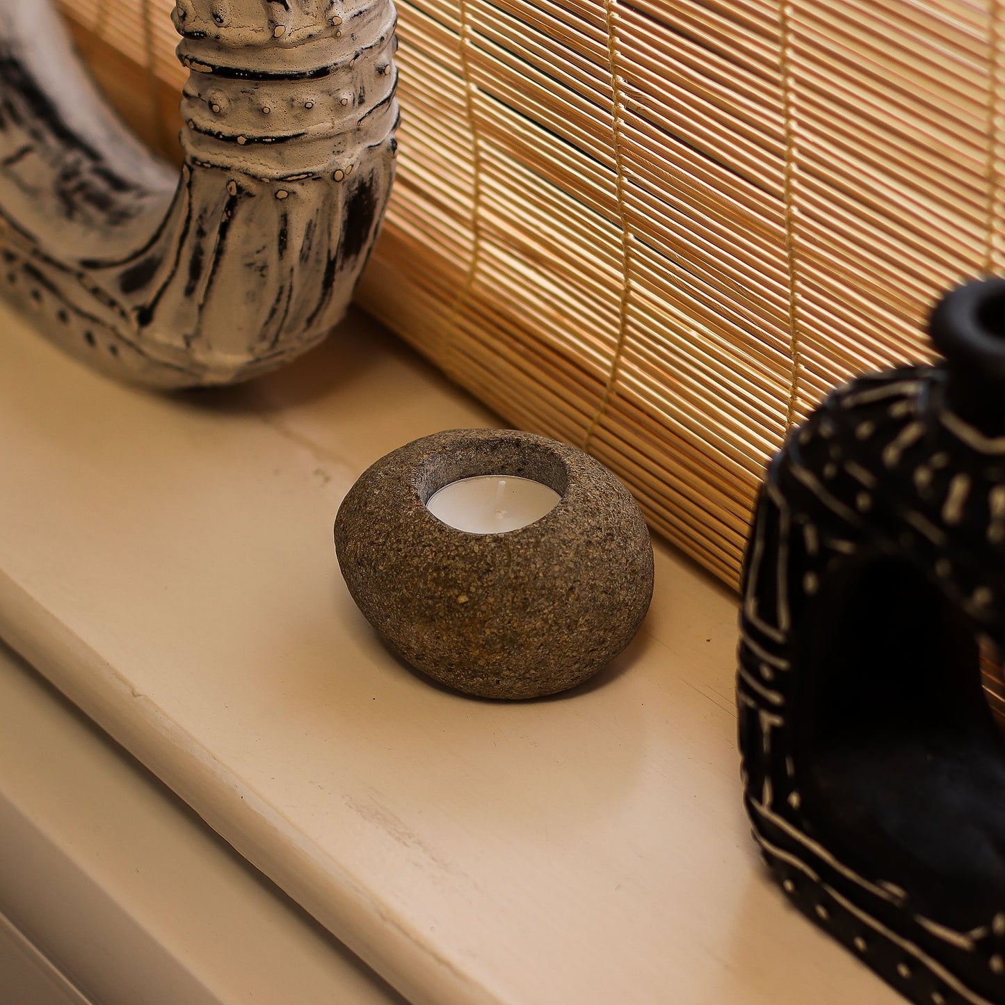 Natural Riverstone Candle Holder - Single Nightlight - Image natural-riverstone-candle-holder--single-nightlight-rsch-01