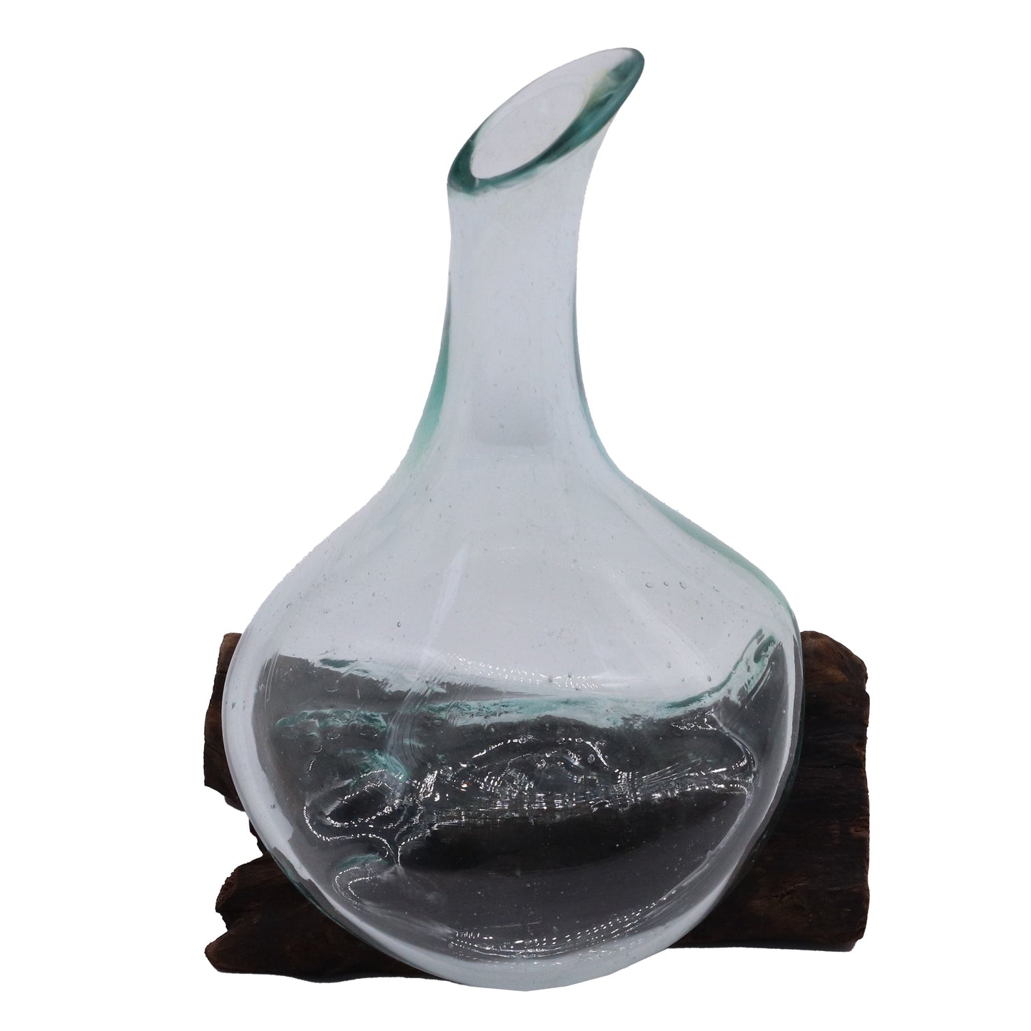 Molten Glass Mini Decanter on Wood 20cm - Image molten-glass-mini-decanter-on-wood-20cm-mgw-45