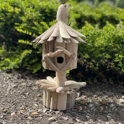 Driftwood Birdbox - On Stand - Image driftwood-birdbox--on-stand-bbbox-07